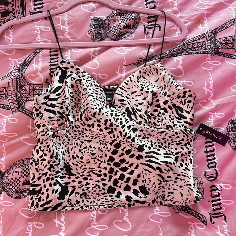 NWT animal print crop top